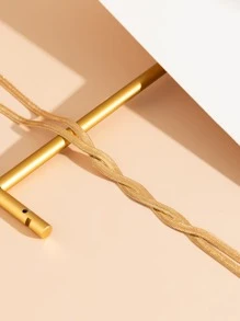 Twist Y Lariat Necklace - Yellow Gold - View 5