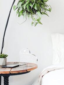 1pc Slogan Graphic Heart Design Decoration Craft - White - View 4