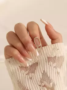 水鑽裝飾戒指 - 金黃色 - 查看 1