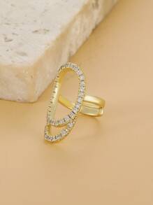 水鑽裝飾戒指 - 金黃色 - 查看 6