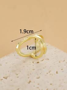 水鑽裝飾戒指 - 金黃色 - 查看 3