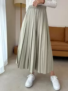 DAZY 高腰百褶裙 - 薄荷綠 - 查看 1