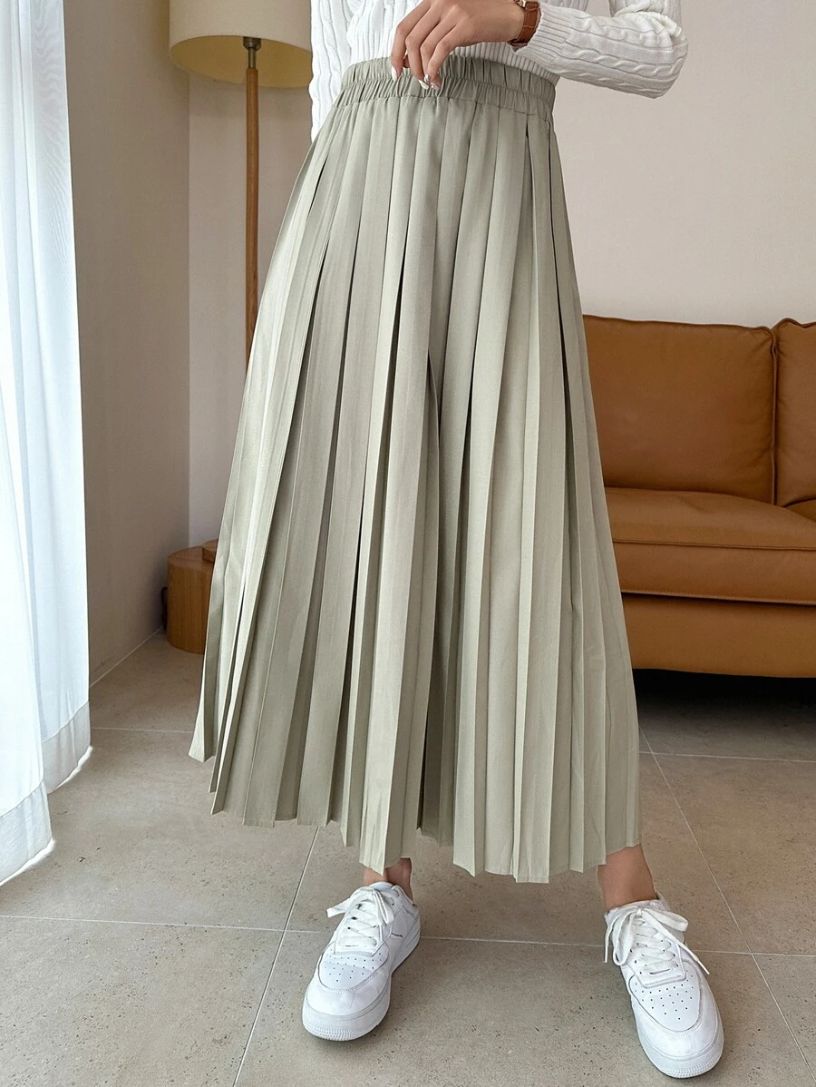 DAZY 高腰百褶裙 - 薄荷綠 - 查看 1