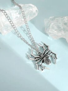 Collar con colgante araña - Plata antigua - Ver 2