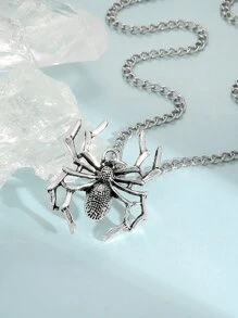 Collar con colgante araña - Plata antigua - Ver 3
