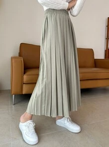 DAZY 高腰百褶裙 - 薄荷綠 - 查看 6