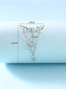 Anillo de vientre perfecto perforación con diamante de imitación & con diseño de ala de acero inoxidable magnético pulpa Joya de cuerpo regalo para mujeres & Hombres no-piercing - Celeste - Ver 3