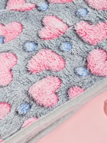 1件透气、可水洗的涤纶心形图案轻便宠物毯，适合中小型猫狗夏季睡眠。 - 彩色 - 查看 5