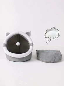 1pc Cat Ear Design Pet Bed For Cat For Sleeping
