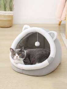 1pc Cat Ear Design Pet Bed For Cat For Sleeping