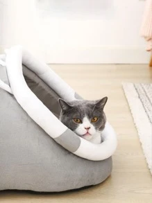 1pc Cat Ear Design Pet Bed For Cat For Sleeping