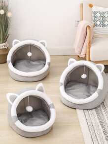 1pc Cat Ear Design Pet Bed For Cat For Sleeping