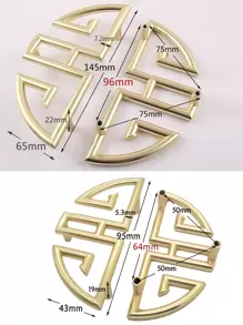 2入組鋅合金櫥櫃拉手家用極簡鏤空抽屜拉手 - 黃色 - 查看 2