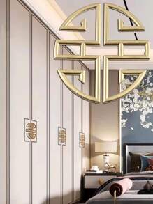 2入組鋅合金櫥櫃拉手家用極簡鏤空抽屜拉手 - 黃色 - 查看 4