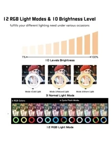 Đèn vòng selfie 10 inch với giá ba chân - màu đen - Xem 6