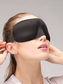 1pc Plain Eye CoverFor Bedroom,Travel,Office,School - Black - View 3