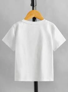 SHEIN Toddler Boys Slogan Graphic Tee - White - View 2