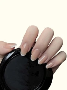 24pcs Long Oval Fake Nail & 1pc Nail File & 1sheet Tape Press On Nails Nail Supplies - Apricot - View 1