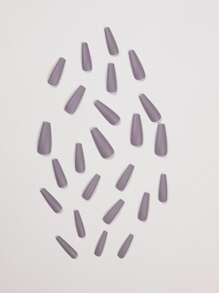 24 miếng móng tay giả màu đặc và 1 miếng băng keo và 1 miếng dũa móng - Bụi tím - Xem 4