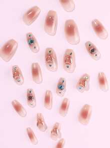 24pcs Short Coffin Fake Nail & 1pc Nail File & 1sheet Tape - Multicolor - View 4