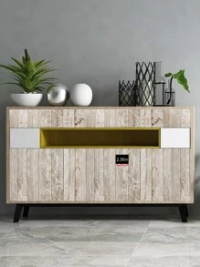 1张木纹墙贴，翻新贴纸撕掉墙板，墙纸，壁纸，春季装饰品让您的家焕然一新，拉玛装饰贴纸 - 彩色 - 查看 2