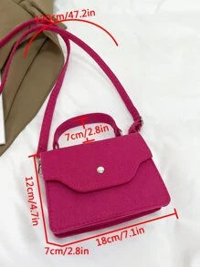 Mini Neon Pink Flap Square Bag - Hot Pink - View 7