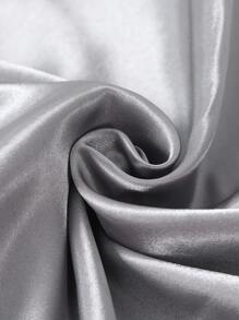 1 pieza Funda de almohada unicolor de satén - Gris - Ver 4