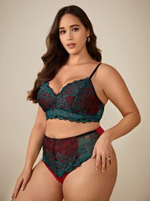 Set de lencería con encaje floral - Multicolor - Ver 4