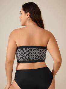 Plus Leopard Bandeau Bra - Multicolor - View 2