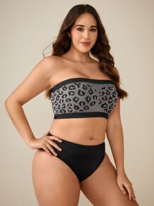 Plus Leopard Bandeau Bra - Multicolor - View 4