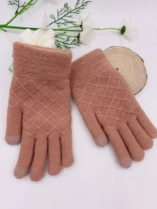 Plush Lined Gloves - Pink - View 3