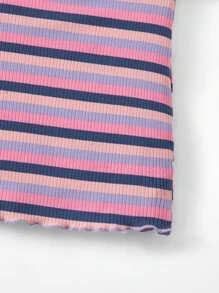 SHEIN Đầm em bé Xù nhỏ Gân đan Sọc - Nhiều màu - Xem 3