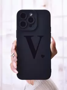 1 pieza Funda para móvil con estampado de corazón y letra - Multicolor - Ver 1