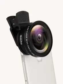 Ống kính kẹp macro góc rộng 2 trong 1 cho điện thoại có túi đựng - màu đen - Xem 1