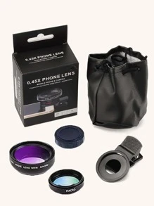 Ống kính kẹp macro góc rộng 2 trong 1 cho điện thoại có túi đựng - màu đen - Xem 6
