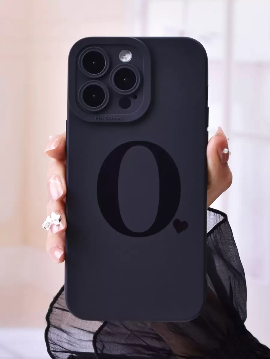 1pc Heart & Letter Graphic Phone Case - Multicolor - View 1