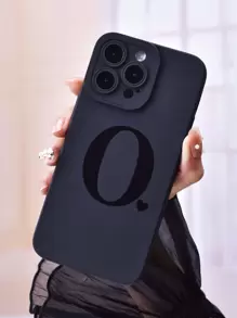 1pc Heart & Letter Graphic Phone Case - Multicolor - View 3