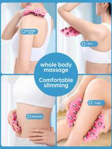 1 pieza Masajeador corporal de rodillo con cuentas, accesorios de gimnasio, deporte, ejercicio en casa, accesorios deportivos, accesorios de gimnasio, accesorios de CrossFit - Rosa - Ver 3