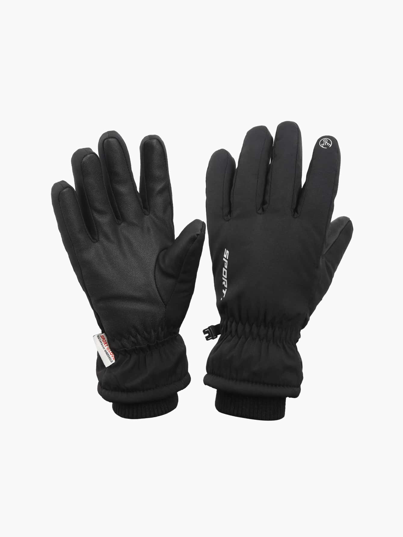 Winter Gloves Waterproof Windproof Men Women - Warm Gloves Cold Weather, Touch Screen Fingers, Driving Biking Running - Black - View 1
