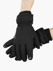 Winter Gloves Waterproof Windproof Men Women - Warm Gloves Cold Weather, Touch Screen Fingers, Driving Biking Running - Black - View 4
