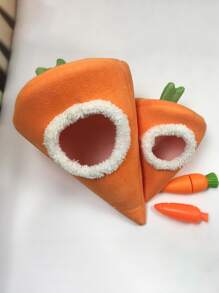 1pc Carrot Design Pet Bed - Orange - View 2