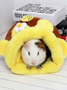 JIZAIZAI 1入組短毛絨蜜罐形寵物屋,保暖,適合室內寵物屋