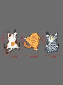 1pc Cartoon Cat Pattern Car Sticker - Multicolor - View 4