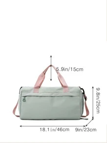 Minimalist Double Handle Duffel Bag Bag For School School Accessories School Stuff - Mint Green - View 3