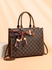 Large Capacity Patterned Tote Bag, Suitable For Women's Daily Use - Multicolor - View 1