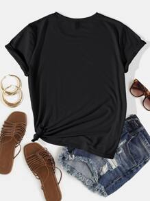 SHEIN Unity Mommy And Me Matching Outfits (2 Pieces Are Sold Separately) - Black - View 2