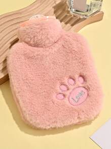 1 pieza Bolsa de agua caliente pata con bordado de peluche - Rosa - Ver 1