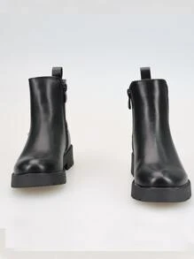 Girls Minimalist Slip On Chelsea Boots - Black - View 4