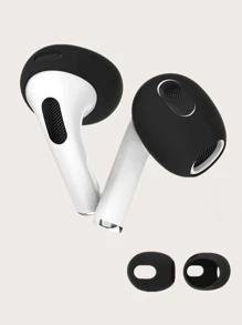 2pcs Solid Earphone Cap - Black - View 2