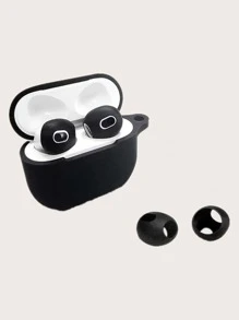 2pcs Solid Earphone Cap - Black - View 3